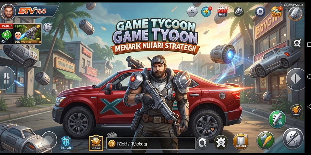 Tampilan gameplay BTV168 yang menampilkan pembangunan bisnis Tycoon