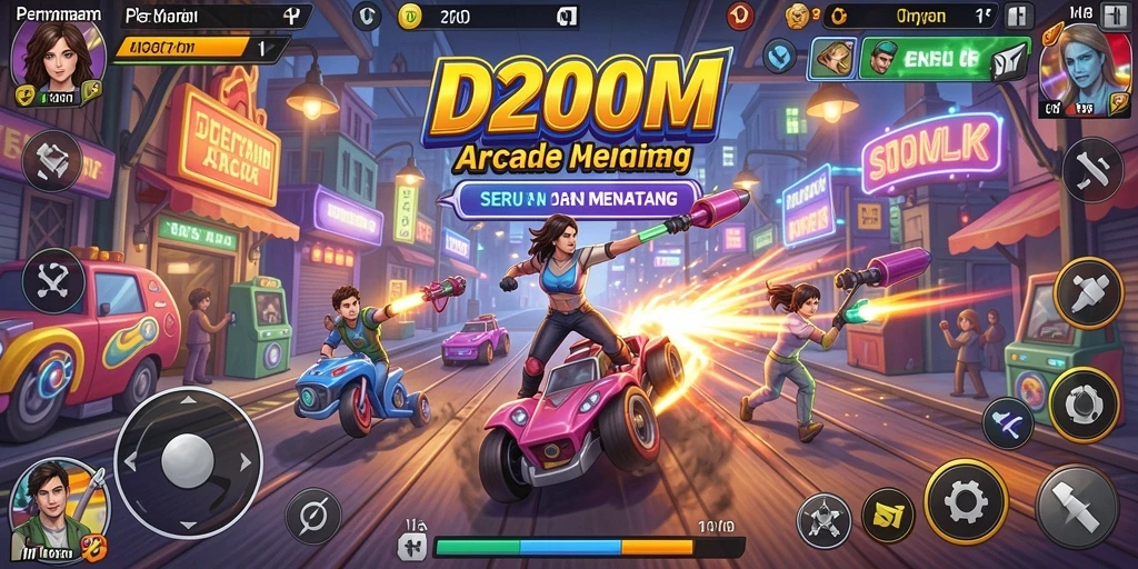Tampilan gameplay menegangkan dengan aksi seru D200M.