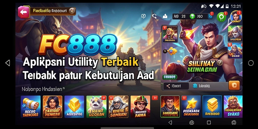 Screenshot utama FC888 menampilkan antarmuka aplikasi Utility yang sederhana dan efisien.