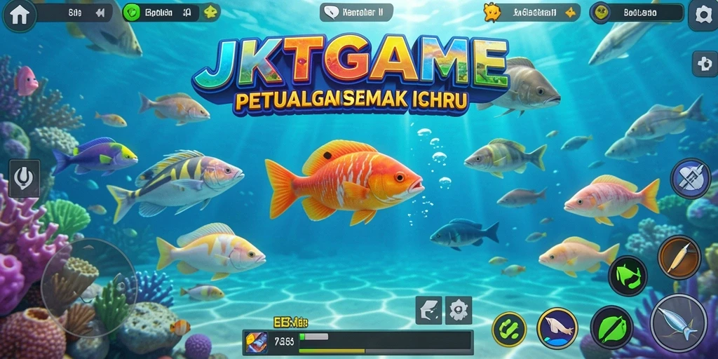 Tampilan aksi seru dalam gameplay JKTGAME Tembak Ikan.