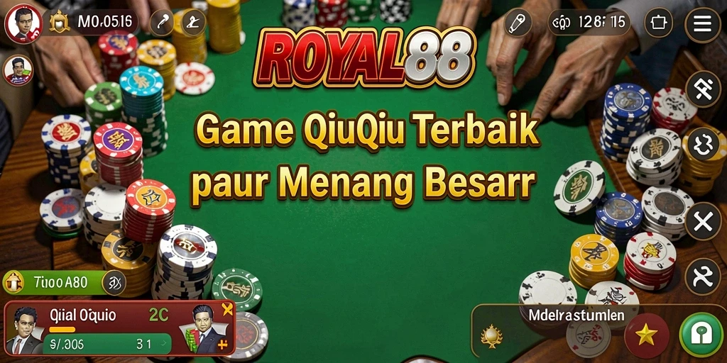 Screenshot utama ROYAL88 menampilkan gameplay menarik QiuQiu.
