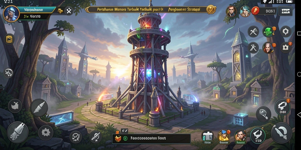 Tampilan gameplay V21 yang penuh aksi dan strategi dalam Tower Defense.